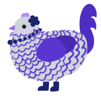 A mist and indigo chicken with a lace pattern