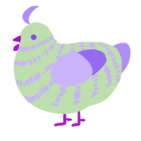 A gluppy and lilac chicken with a bar pattern
