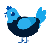 A tumblr and sky chicken with a head pattern