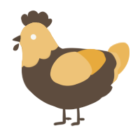 A bark and honey chicken with a head pattern