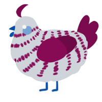 A mist and wine chicken with a bar pattern
