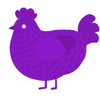 A violet chicken with a lace pattern