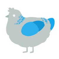 A silver and sky chicken with a neck-band pattern