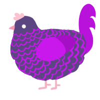 A overcast and amethyst chicken with a lace pattern
