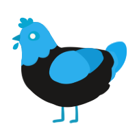 A sable and sky chicken with a head pattern