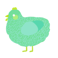 A spring and mint chicken with a double-lace pattern