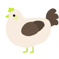 A cream and bark chicken