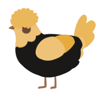 A sable and honey chicken with a head pattern
