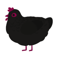 A sable and black chicken with a half-lace pattern
