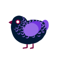 Potion, a tumblr and blurple chicken with a half-lace pattern