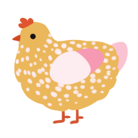 A honey and rose chicken with a speckle pattern