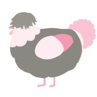 A ash and rose chicken with a head pattern