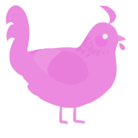 A leaf chicken with a neck-speckle pattern