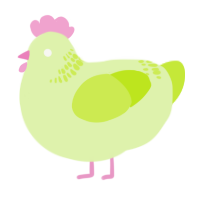 A apple and lime chicken with a neck-band pattern