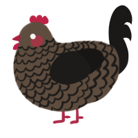 A bark and sable chicken with a lace pattern