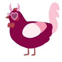 A maroon and rose chicken
