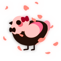 A sable and pink chicken with a head pattern
