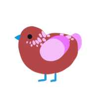 Berry², a red and lavender chicken with a neck-speckle pattern