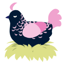 A tumblr and pink chicken with a half-lace pattern