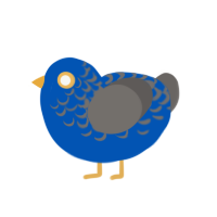 (unnamed), a ultramarine and grey chicken with a half-lace pattern