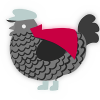 A ash and silver chicken with a lace pattern