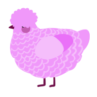 A lavender chicken with a lace pattern