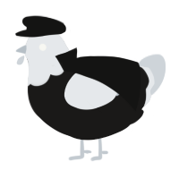 A sable and mist chicken with a head pattern