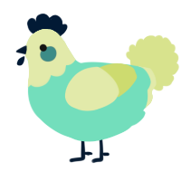 A mint and lemon chicken with a head pattern