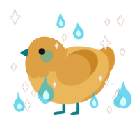 A honey and orange chicken with a head pattern