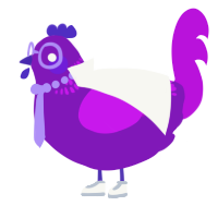 A violet and amethyst chicken with a neck-band pattern