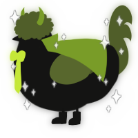 A black and olive chicken