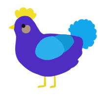 A indigo and sky chicken