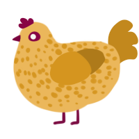 A honey and ochre chicken with a speckle pattern