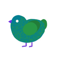 Prismarine, a sea and viridian chicken with a double-lace pattern