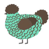 A mint and bark chicken with a lace pattern