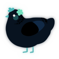 A cream chicken with a neck-band pattern