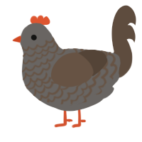 A grey and bark chicken with a lace pattern