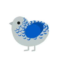 (unnamed), a silver and ultramarine chicken with a half-lace pattern