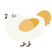 A white and honey chicken