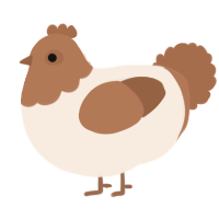 A cream and brown chicken with a head pattern