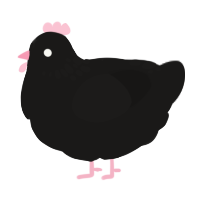 A sable chicken with a neck-speckle pattern