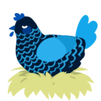 A tumblr and sky chicken with a lace pattern