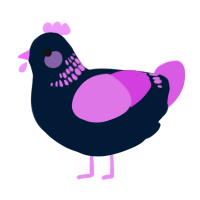 A tumblr and orchid chicken with a neck-band pattern