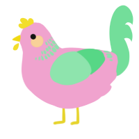 A pink and spring chicken with a neck-band pattern