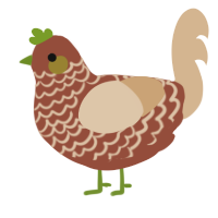 A russet and beige chicken with a lace pattern