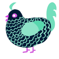 A tumblr and mint chicken with a lace pattern