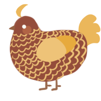 A russet and honey chicken with a lace pattern