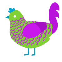 A grass and amethyst chicken with a lace pattern
