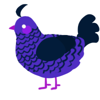 A indigo and tumblr chicken with a lace pattern