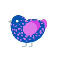 (unnamed), a ultramarine and orchid chicken with a speckle pattern